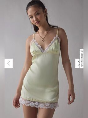 Kat The Label Arabella Satin Lace Trim Slip Dress